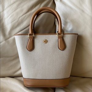 Tory burch carter canvas small bucket tote